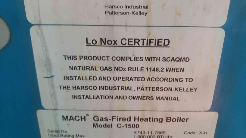 1500000 BTUH Patterson -Kelley #C-1500, MACH condensing boiler, natural gas, 120 Volts - Image 3