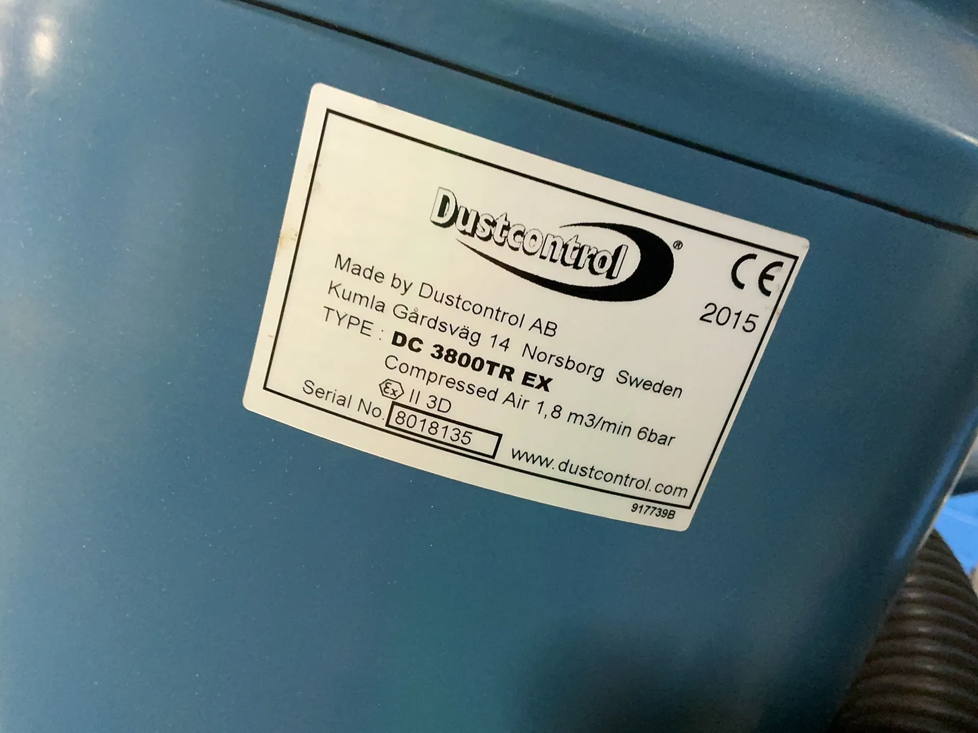 Dustcontrol #DC-3800TR-EX, Portable Dust Collector, 2015 - Image 2