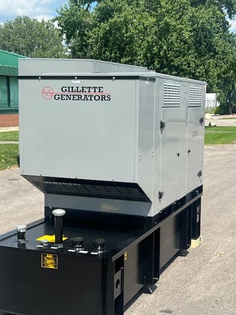60 KW Gillette #SPJD-600, standby diesel generator set, sound attenuated enclosure, 277/480 Volts, 0 Hours - Image 1