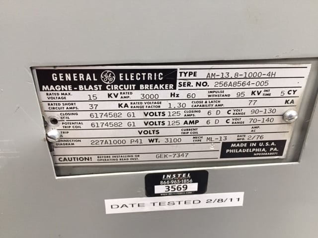 3000 Amps, General Electric, am-13.8-1000-4h vacuum conversion - Image 6