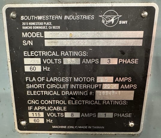 Southwestern Industries #TRAK-DPM, CNC bed mill, 3-Axis, 31" X, 17" Y, 23.5" Z, 70-4200 RPM, 3 HP, 10" x 50" - Image 9