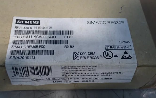 Siemens #6GT2811-4AA00-1AA1, Simatic RF630R RFID Reader, 2015, Never Used - Image 2