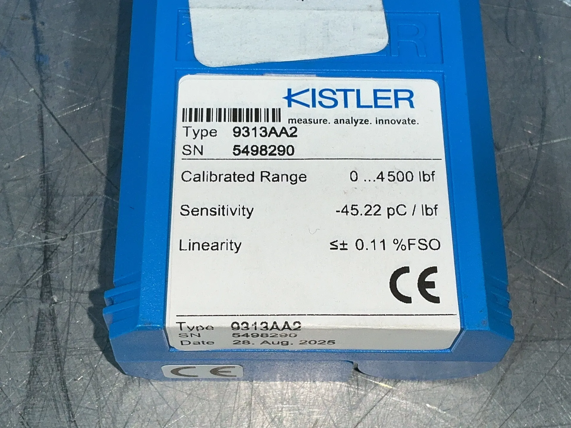 Kistler #9313AA2, Piezoelectric Press Force Load Cell, 0-4,500 LBF Range - Image 5