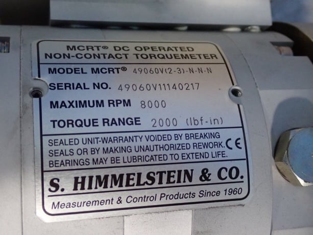 MRT #490.60/V2/3/N/N/N, Torquemeter, 8,000 RPM, 2,000 Torque Range, Never Used - Image 4