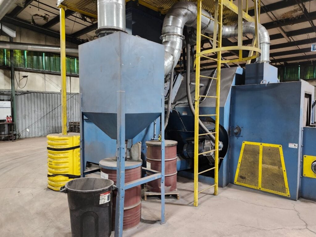 Viking #MB2424/VK4300, mesh belt shot & wash line, 3-15 FPM, 4 blast wheels, dust collector - Image 3