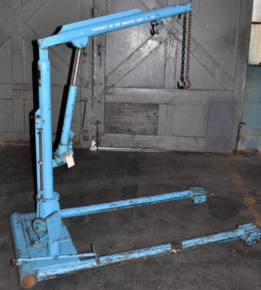500 LB. Ruger #HP-1/4-CJ, Floor Crane, 90° Boom Swing, 44" Boom, Hydraulic Jack, Casters - Image 5