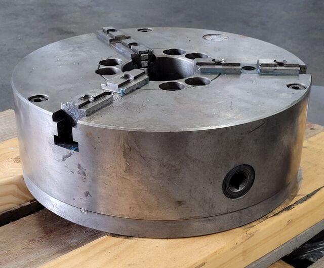 12" Pratt & Whitney Burnerd #1271-53215, 3-jaw chuck, A1-8 back, 3" thru hole - Image 2