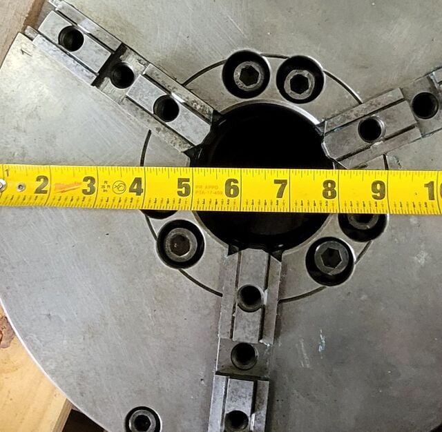 12" Pratt & Whitney Burnerd #1271-53215, 3-jaw chuck, A1-8 back, 3" thru hole - Image 4