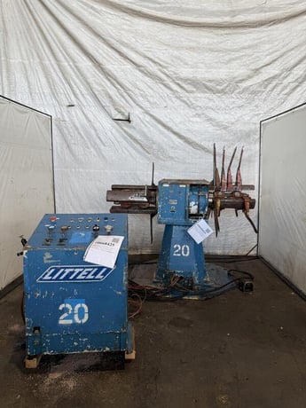6000 lb. Littell #60-12, double end hydraulic uncoiler, 12" width, 60" outside dimensions, 16"-20" ID, 1974 - Image 2