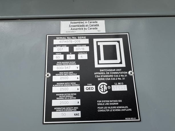 2500 Amps, Eaton, Outdoor Unit Substation, 2500 kVA, 13,800 Pri., 600Y/347 Sec., 3PH, 2019 - Image 4