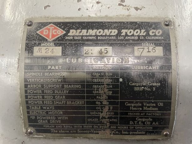 Diamond Multimax #M24, horizontal mill, 5.75" x 24" table, B & S #9 taper, 15" vertical travel - Image 4