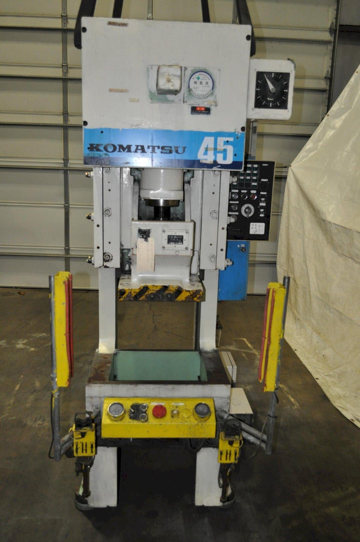 49.5 Ton, Komatsu #OBS-45-33, single crank gap frame press, 3.94" stroke, 9.84" shut height, 80 SPM, 31.5" x - Image 10