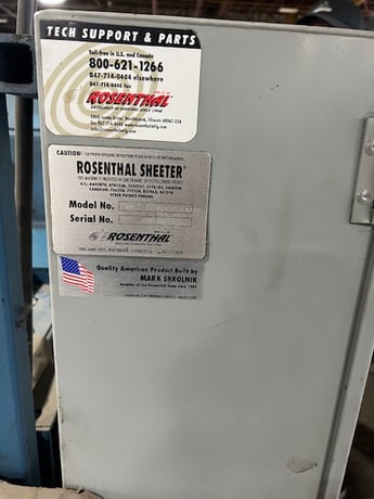 84" Rosenthal #WM-7-HHDUBSHTCIPH-12, Down-Cut Rotary Sheeter, 24" max. roll diameter, (2) 6" steel unwind - Image 8