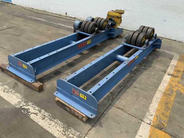 8 Ton, Webb #T24, 16000 lb. power tank turning rolls, 12" wide rubber wheel, 1 HP, pendant Control, 2018 - Image 2