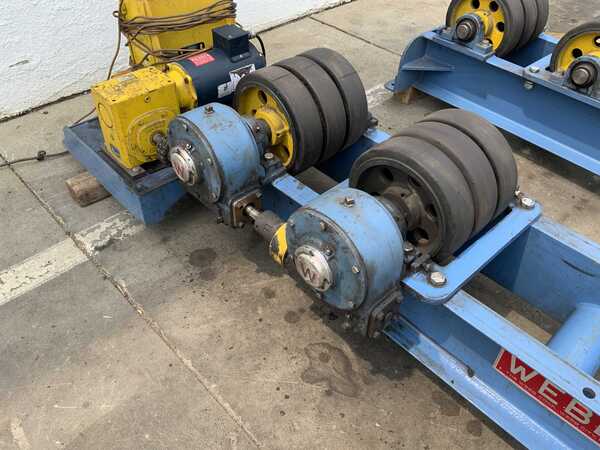 8 Ton, Webb #T24, 16000 lb. power tank turning rolls, 12" wide rubber wheel, 1 HP, pendant Control, 2018 - Image 8