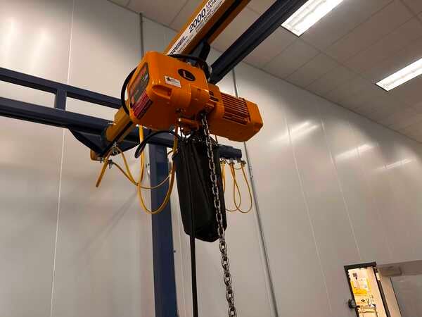 1 Ton, Gorbel, free stand bridge crane, 84" inder hook, pendant hoist Control, 7 FPM, 2011 - Image 9