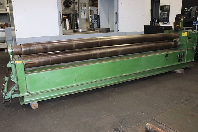 12' x 10 gauge Roundo #PA-185, 3-roll double pinch plate roll, 7.28" diameter rolls, hydraulic drop end - Image 4