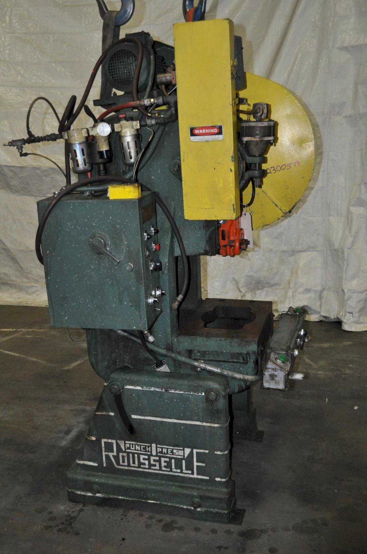 25 Ton, Rousselle #3, OBI press, 3" stroke, 9.75" Shut Height, 2" adj., 135 SPM, 20.25" x13.25" bed, no - Image 4