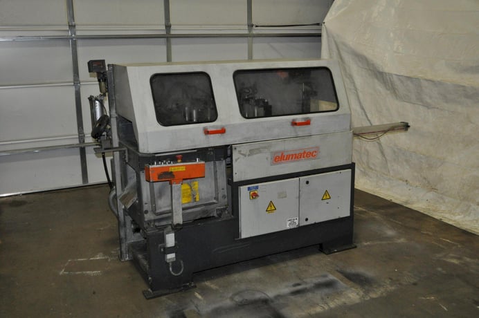 7" Elumatec #SA-142/35, automatic miter saw, non-ferrous, 90-45° tilting, 19.6" blade, 3400 RPM, entry/exit - Image 1