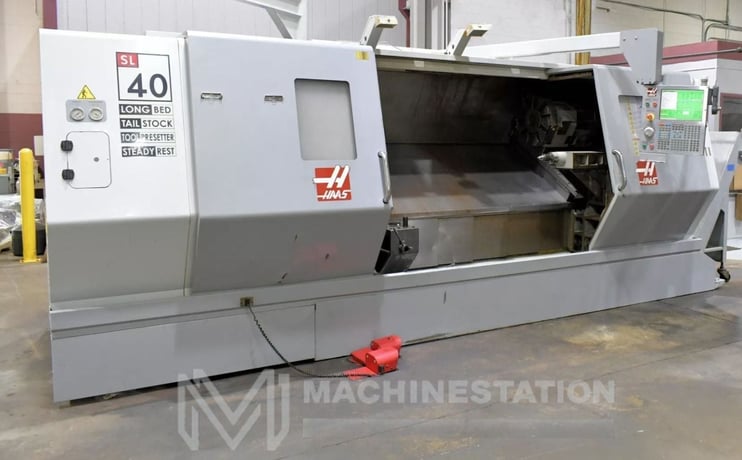 Haas #SL-40L, CNC lathe, 34.5" swing, 15" chuck, 3-jaw, 4" bar, 25.5" dia., 80" lgth, 80" long bed, A2-8, 10 - Image 2