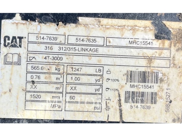 Caterpillar 60" DC BUCKET, PIN LOCK, Bucket, S/N: MHC15541, 2023 - Image 5