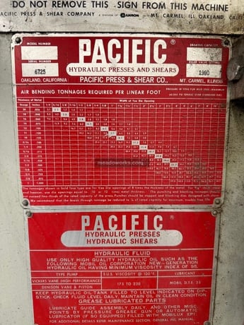 200 Ton, Pacific #PressFormer-II, Hydraulic Press, 4-post, dual palm button controls, 230 V. - Image 3