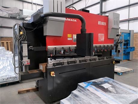 88 Ton, Amada #HS-8025, Hydraulic Press Brake, 8.4' overall, 7.9" stroke, 16.5" throat, 5-Axis backgauge - Image 2