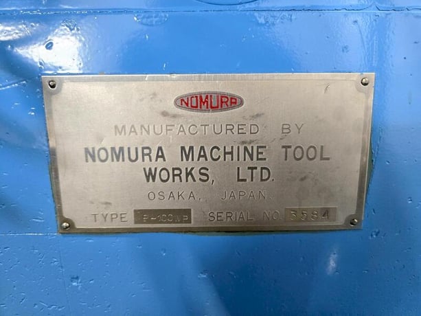 4" Nomura #P-100WP, table type horizontal boring mill, 48" x 96" table, 21-1200 RPM, 26" spindle travel, 20 - Image 9