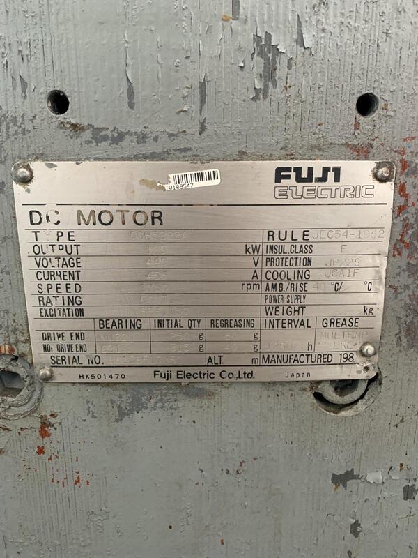250 HP HP RPM 1750 RPM Fuji Electric #GGH5282A, DC motor, 440 Volts - Image 7