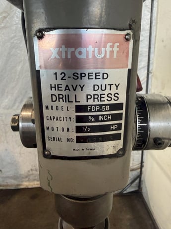 Xtratuff #FDP-58, drill press, 12 speed, 5/8" capacity, 1/2 HP - Image 8