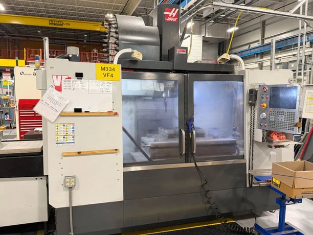 Haas #VF-4, CNC vertical machining center, 50" X, 20" Y, 25" Z, 8100 RPM, CAT-40, 30 HP, 40 automatic tool - Image 1