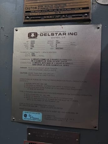 2000 HP RPM 1785 General Electric, Frame 8411S, Electric Motor 3 phase, 6600 Volts, good condition - Image 6