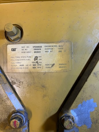 4400 KW Caterpillar #3616, diesel generator set, 5500 kVA, 7968/13800 Volts, 80,241 hours, 2007 - Image 4