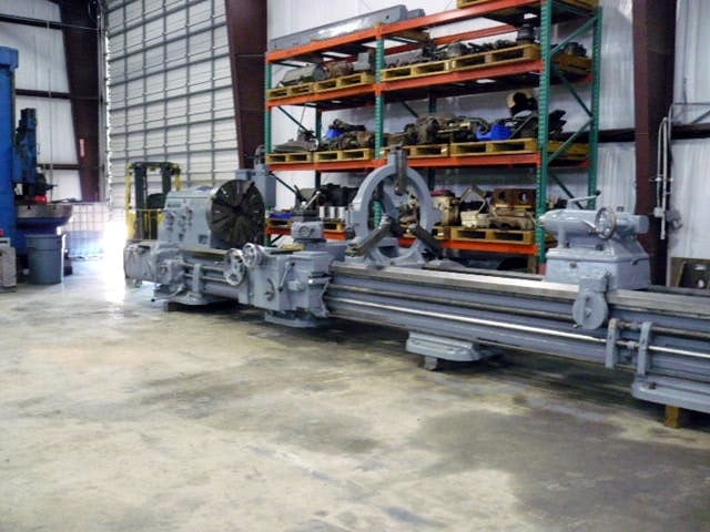 40" x 204" Monarch #32NN, 2-1/4" spindle bore, 32" chuck, 40 HP, 10-505 RPM, #5MT, rapid traverse, 1957 - Image 3