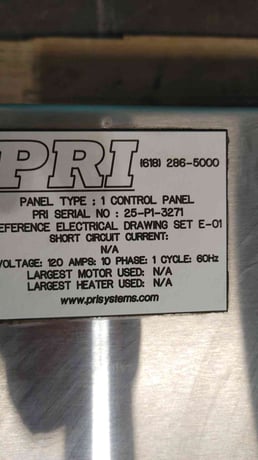 PRI, Progressive Recovery Control Panel, 10 Amp, 120 Volts, 1 Phase, New - Image 5