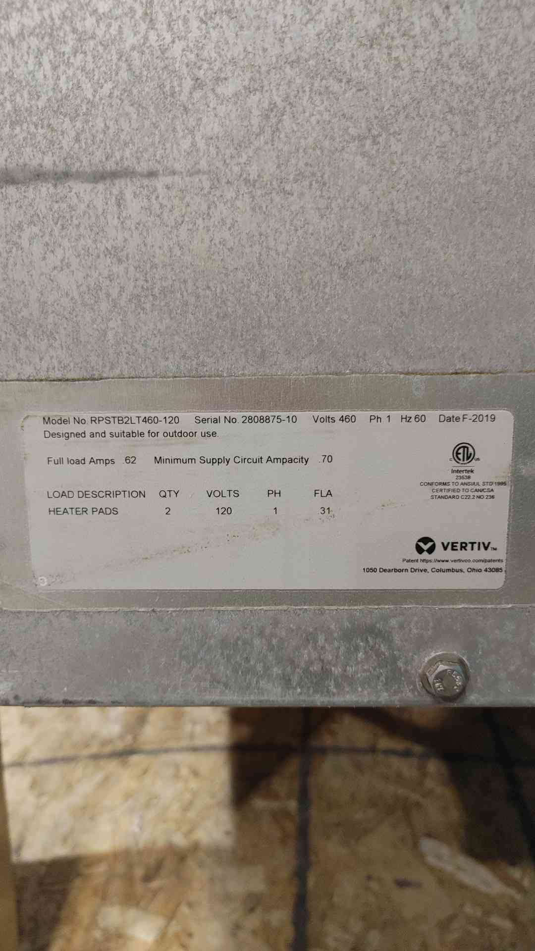 Vertiv Liebert #MCS056E8ADS889, Air Cooled Condenser, 460 Volts, 3 Phase, 2x Ziehl-Abegg EC Fans - Image 3