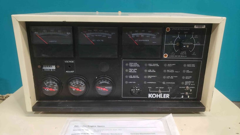 30/33 KW Kohler #33RZ82, natural gas/LP generator set, 120/240 Volts, multi-phase, 99 Amp, 885 hours, tested - Image 5