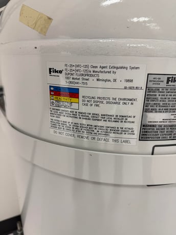 471 lbs. Fike FE-25, Fire Suppression Cylinder, HFC-125 Clean Agent, Tank 70-270-D-W - Image 3