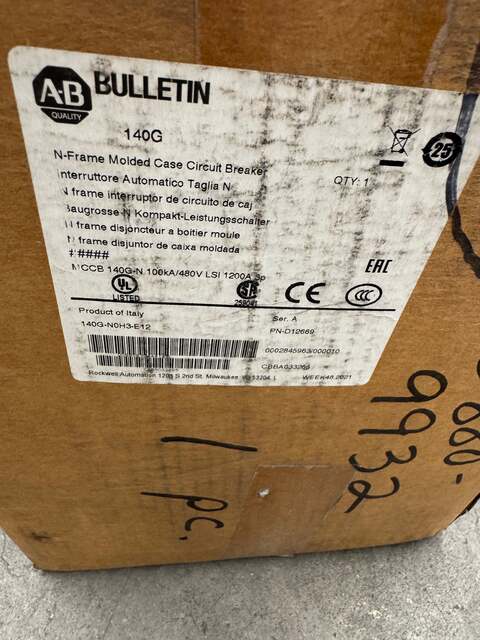 Allen-Bradley Molded Case Circuit Breaker 140G-N0H3-E12 600V - Image 3
