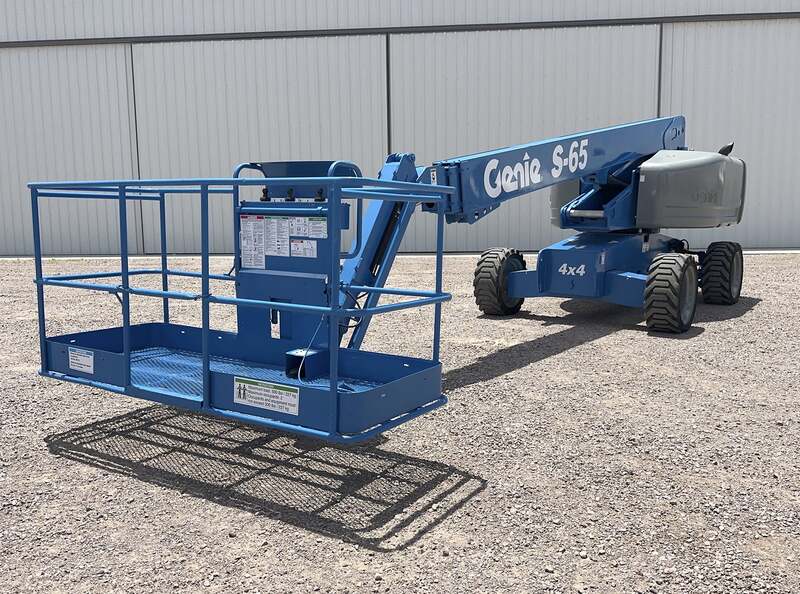 500 lb. Genie #S-65, man lift, 65' lift height, Deutz diesel engine, 4X4 traction, solid tires, 2008 - Image 1