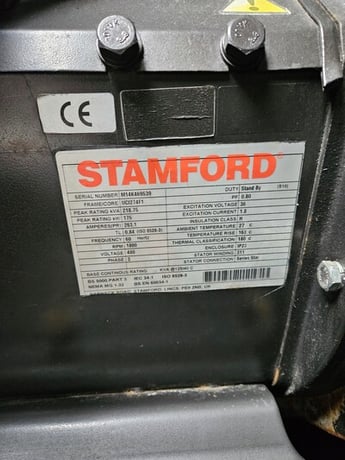 175 KW Stamford #UC1274F1, Natural gas generator set, 480 Volts, 3-phase, 285 HP @ 1800 RPM, Tendom Motory - Image 5