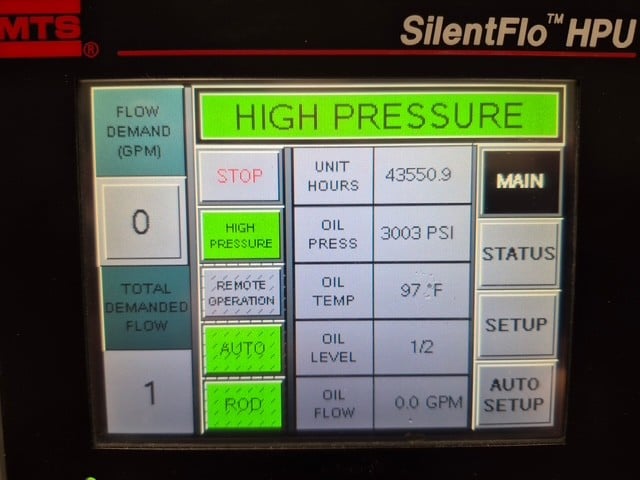 60 HP MTS #505.60, hydraulic power unit, upgraded to 505.90 G1+, 90 GPM, 3000 psi, 2005 - Image 4
