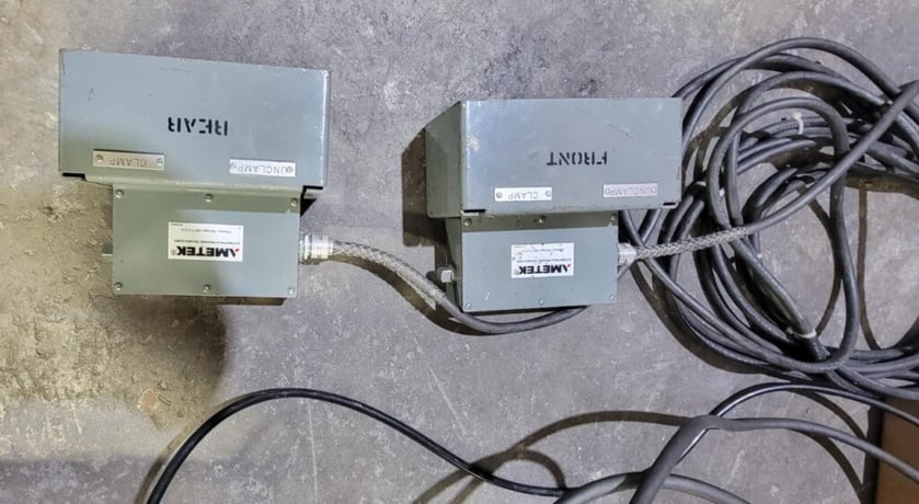 Pandjiris #24E3.5-30, 24" external longitudinal seam welder, carriage, copper finger tips, cables & hoses - Image 8