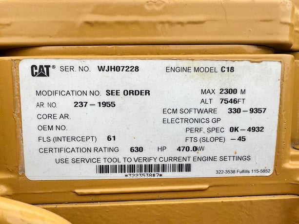 630 HP Caterpillar #C18, Industrial Engine Power Unit w/ Radiator & Controller, 2100 RPM, 3 hours, 2010 - Image 9