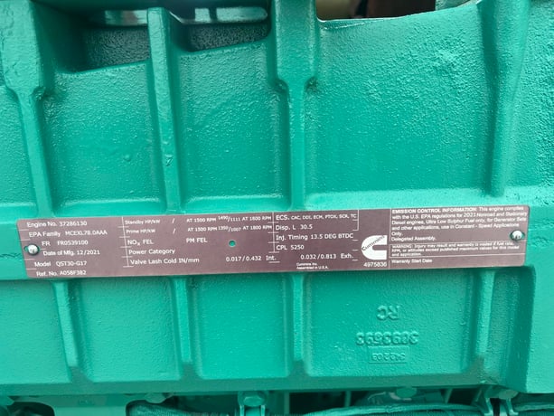 1000 KW Cummins/Onan #DQFAH-2140003, Diesel Generator Set, 277/480 Volts, 1800 RPM, circuit breaker, 3PH, 6 - Image 8