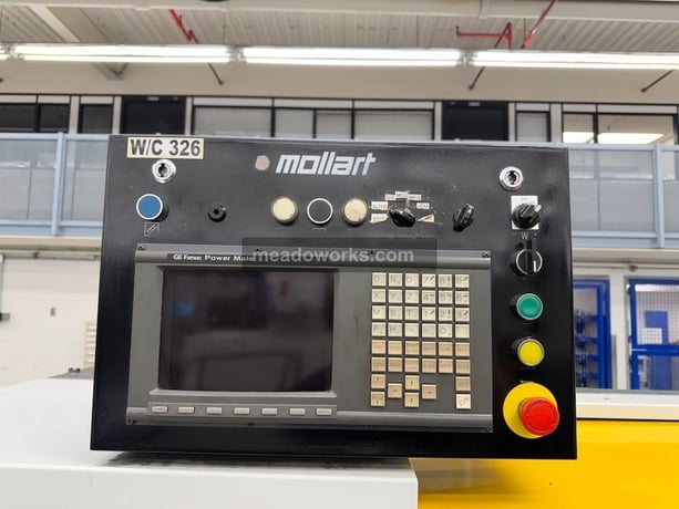Mollart #LD-500, CNC twin spindle gun drill, GE Fanuc Power Mate control, AEC portable chiller, 230 V. - Image 4