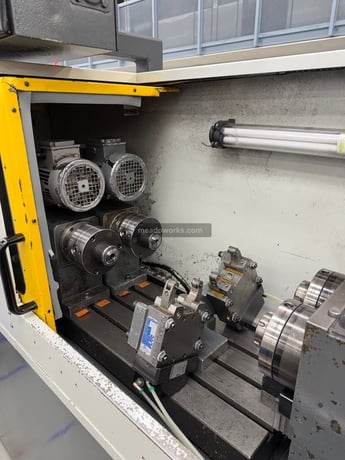 Mollart #LD-500, CNC twin spindle gun drill, GE Fanuc Power Mate control, AEC portable chiller, 230 V. - Image 9