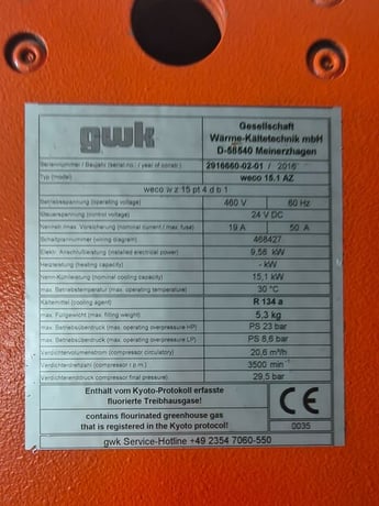 Gwk #weco-15.1-az, tcu, r134a, 3500 rpm, 2016 - Image 7