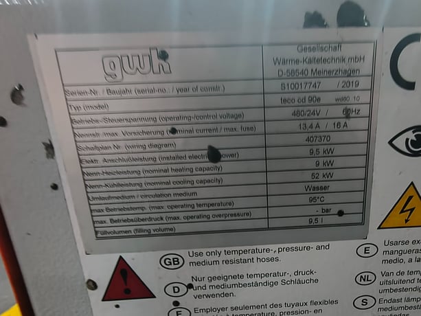 GWK #TECO-CS-90E, water TCU, 95C, 9 KW, 2019 - Image 6