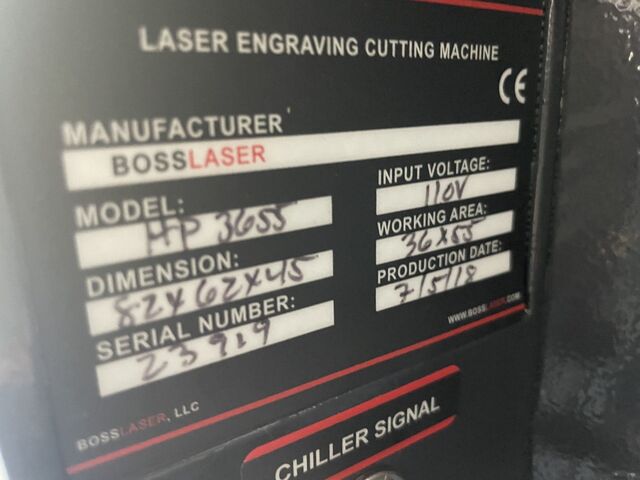 Boss #HP3655, Laser Engraving Machine, 55.1" x 35.4" cut area. 155 width, Lightburn software - Image 9
